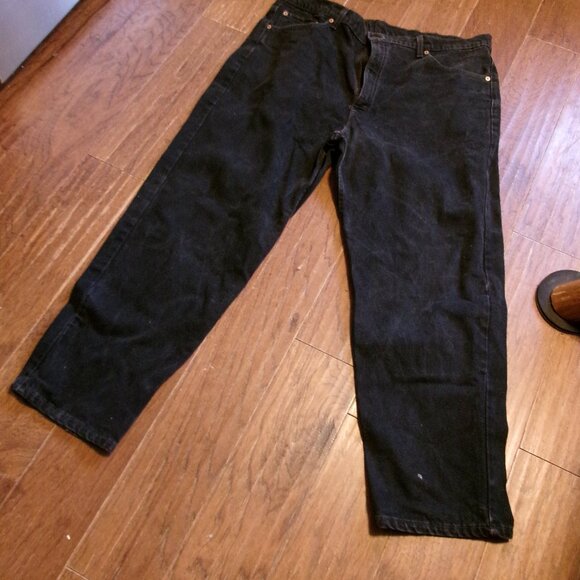 Mens vtg Rock era 90s Black biker rock jeans levi"s 550 taper leg 42x30 mint - Picture 1 of 6